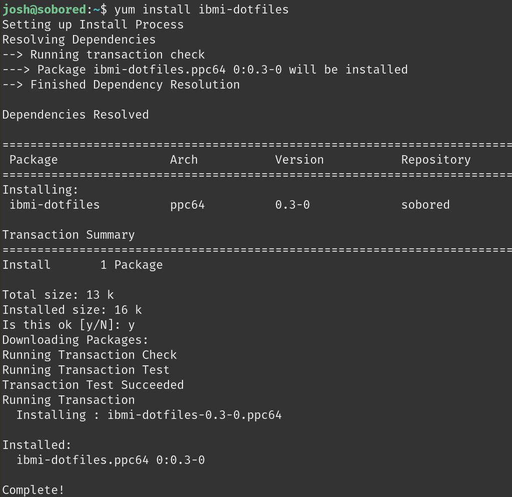 Yum Install IBM i Dotfiles